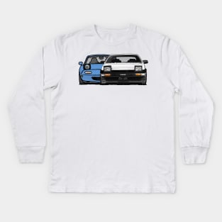 MX5 Miata vs AE86 Kids Long Sleeve T-Shirt